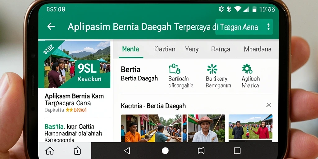 Antarmuka sederhana 9SL yang menampilkan berita terkini.