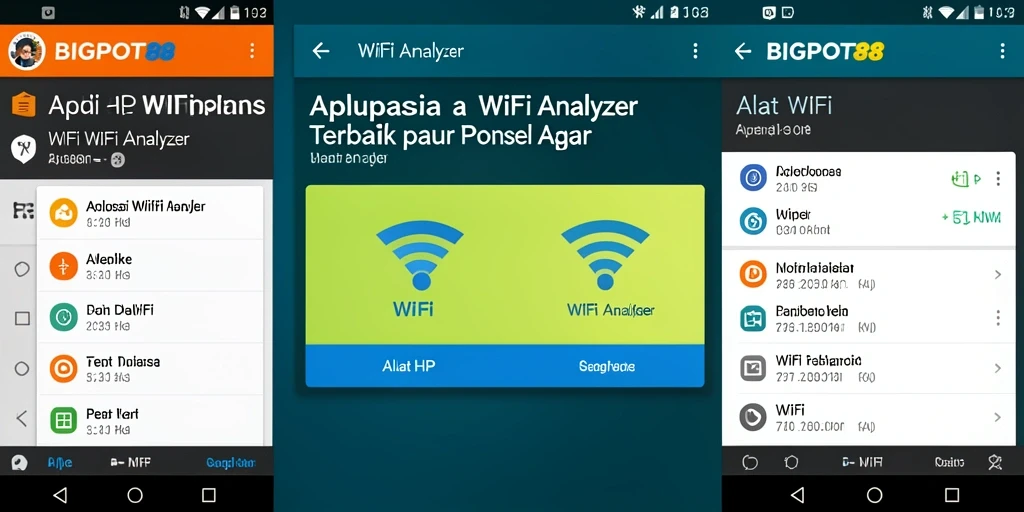 Tampilan antarmuka aplikasi BIGPOT88 yang user-friendly saat menganalisis jaringan WiFi.