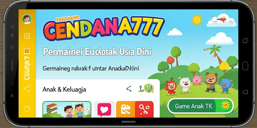 Tampilan antarmuka CENDANA777 yang ceria dan menarik untuk anak-anak.