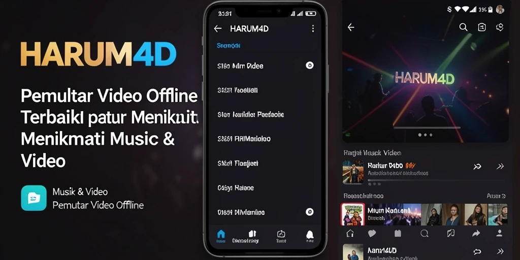 Tampilan antarmuka pemutar video offline HARUM4D yang elegan dan mudah digunakan.