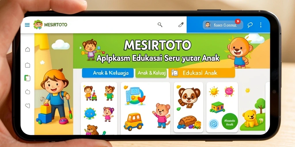 Antarmuka MESIRTOTO yang ramah anak dengan fitur edukatif.