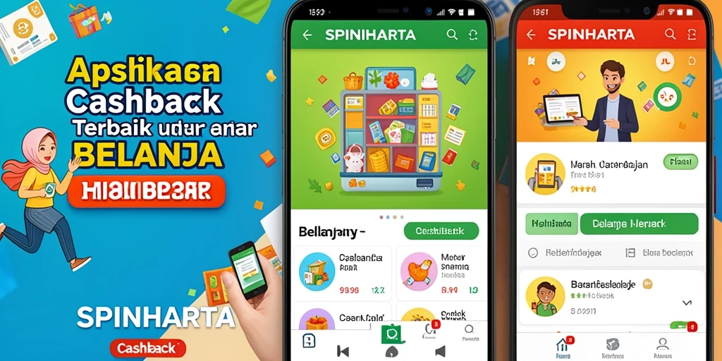 Tampilan antarmuka SPINHARTA dengan berbagai fungsi Cashback yang menarik.